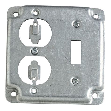 covers on metal electrical boxes|metal electrical outlet box covers.